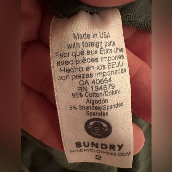 SUNDRY | EVEREVE 2 MED Pine Green Racerback Ruched Tank Dress CLEAN MADE IN USA - Picture 6 of 10